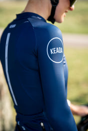 Maillot ciclista de manga larga Essential para mujer - Azul marino