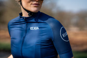 Maillot ciclista de manga corta Essential para mujer - Azul marino