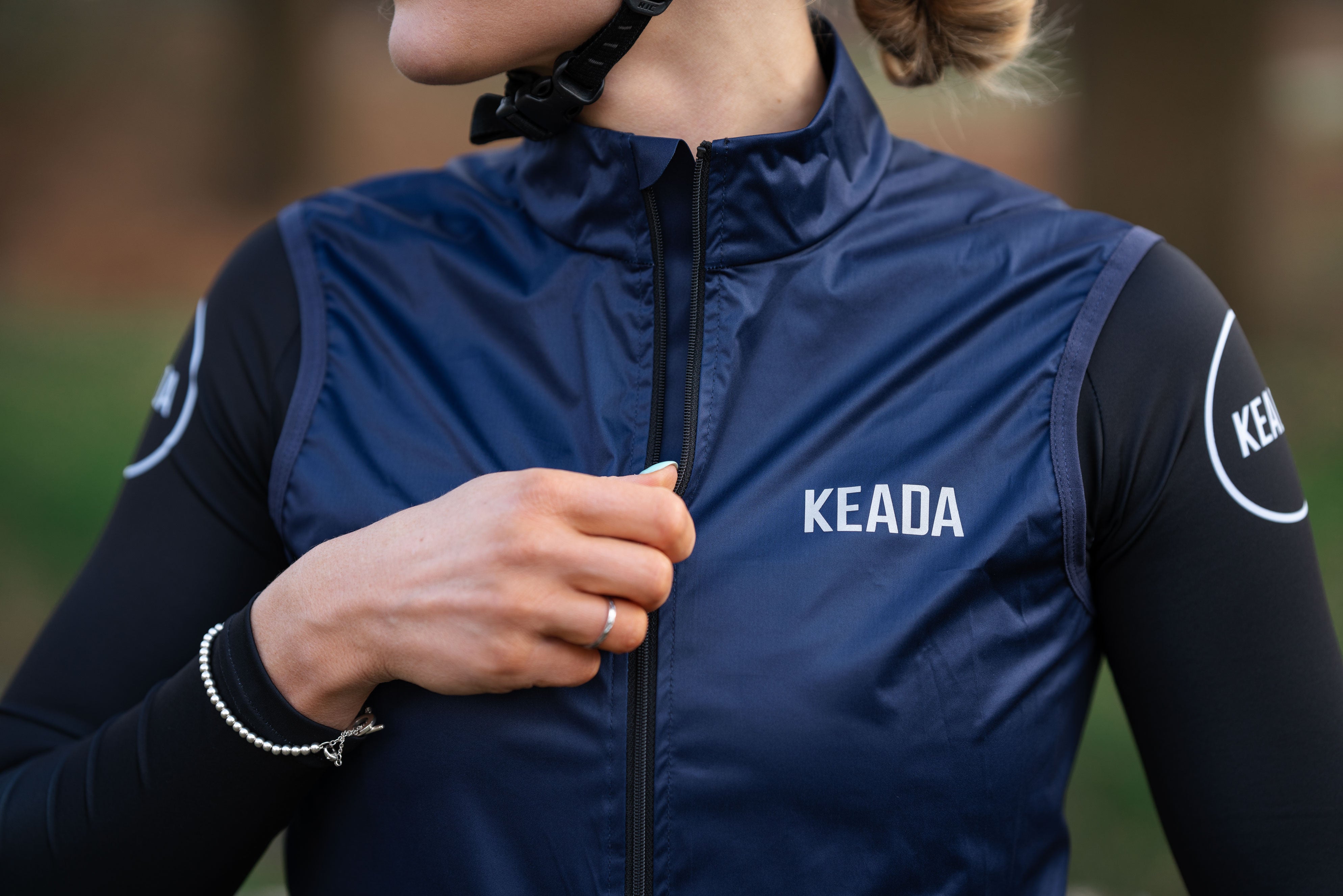 Chaleco de ciclismo Essential para mujer - Azul marino