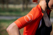 Maillot ciclista de manga corta Essential para mujer naranja