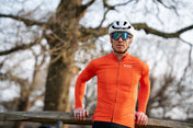 Maillot ciclista de manga larga Essential para hombre - Naranja