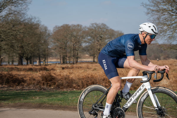 Maillot de cyclisme essentiel à manches courtes pour hommes - Marine