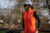Gilet de cyclisme essentiel femme orange