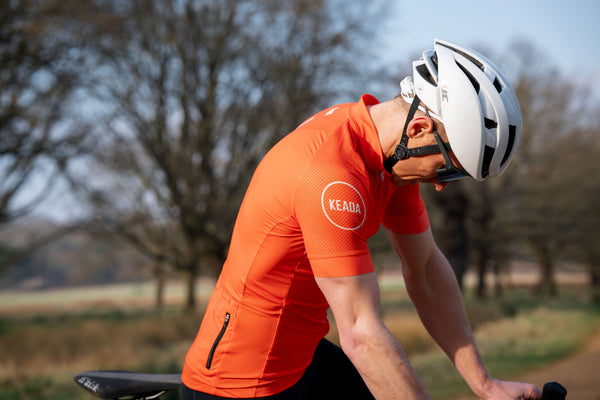 Maillot de cyclisme essentiel à manches courtes pour hommes - Orange