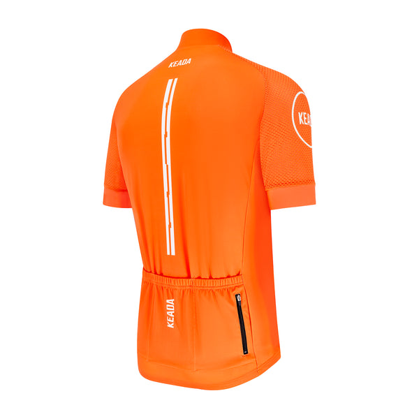 Maillot de cyclisme essentiel à manches courtes pour hommes - Orange